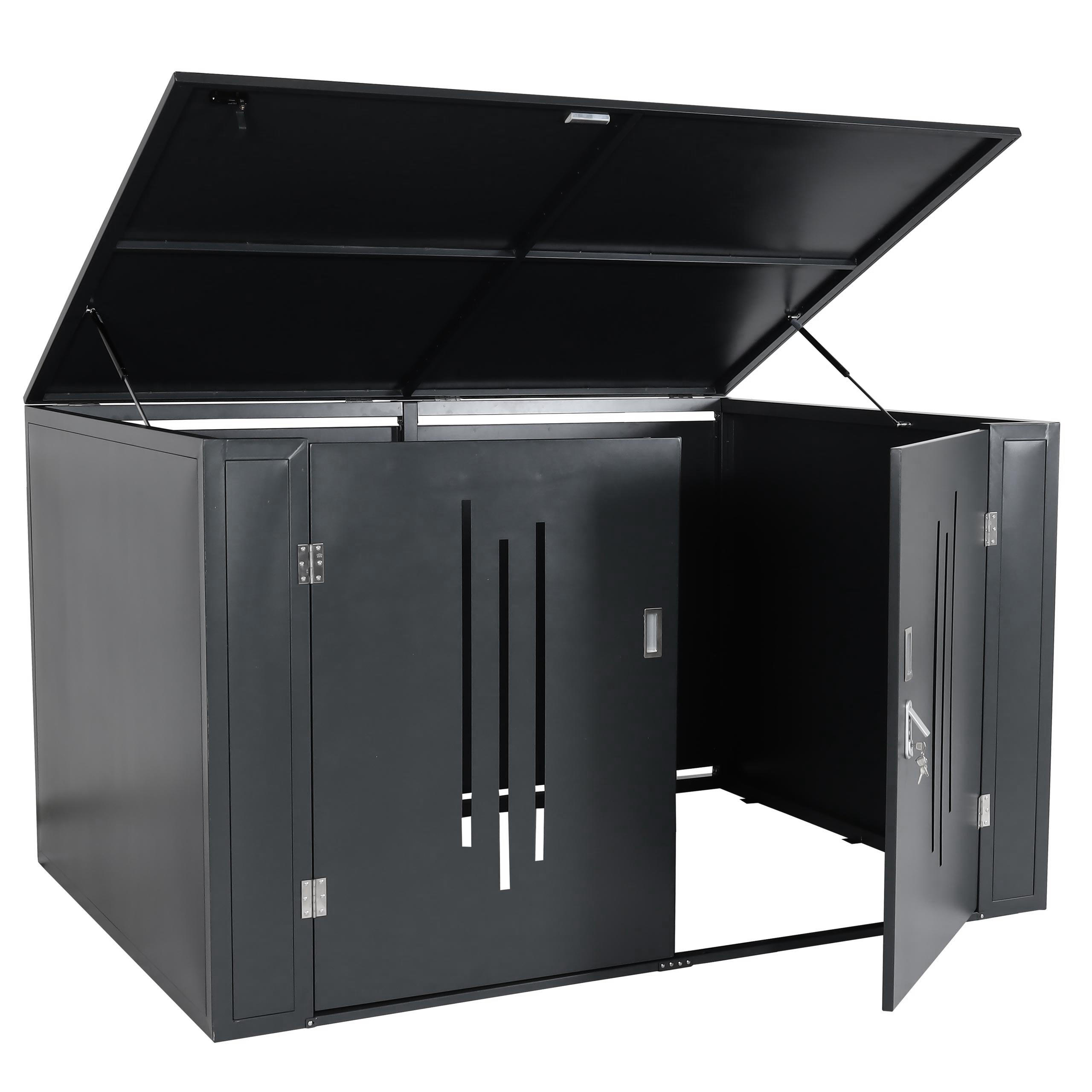 FAHRRADGARAGE 4er 121x202x150cm Anthrazit - Anthrazit, Metall (202/121/150cm) - PROREGAL