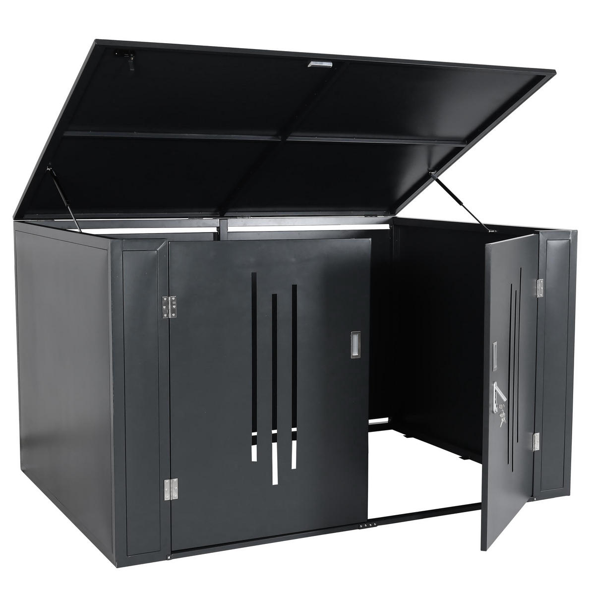 FAHRRADGARAGE 4er 121x202x150cm Anthrazit - Anthrazit, Metall (202/121/150cm) - PROREGAL