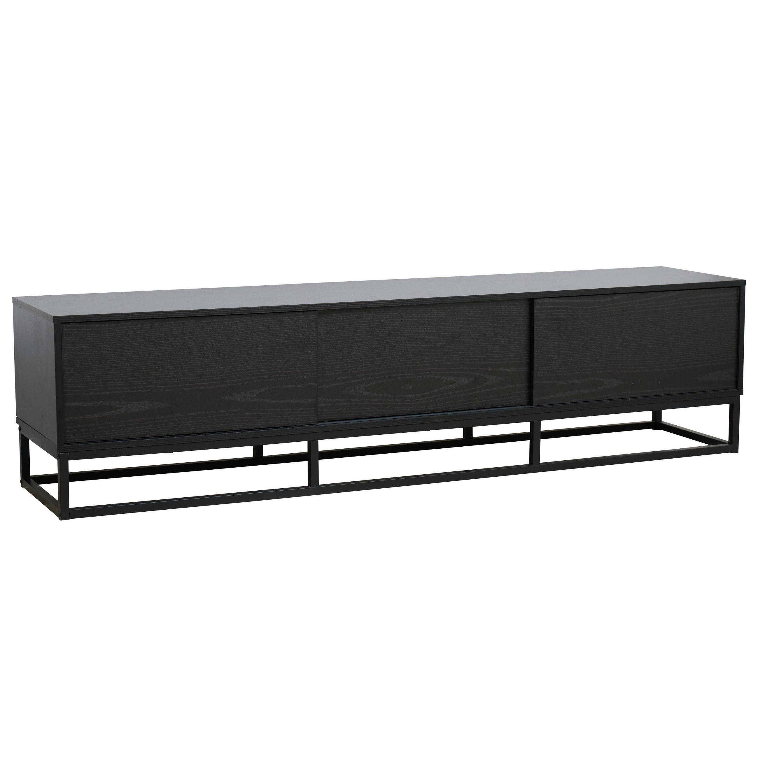 TV-SCHRANK, Schwarz - Schwarz, Holz (40/45/180cm) - Oviala