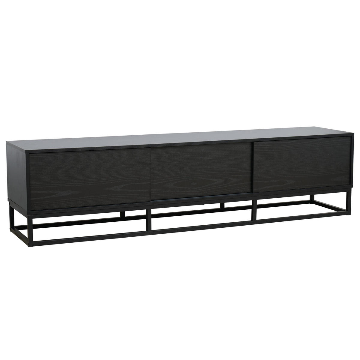 TV-SCHRANK, Schwarz - Schwarz, Holz (40/45/180cm) - Oviala