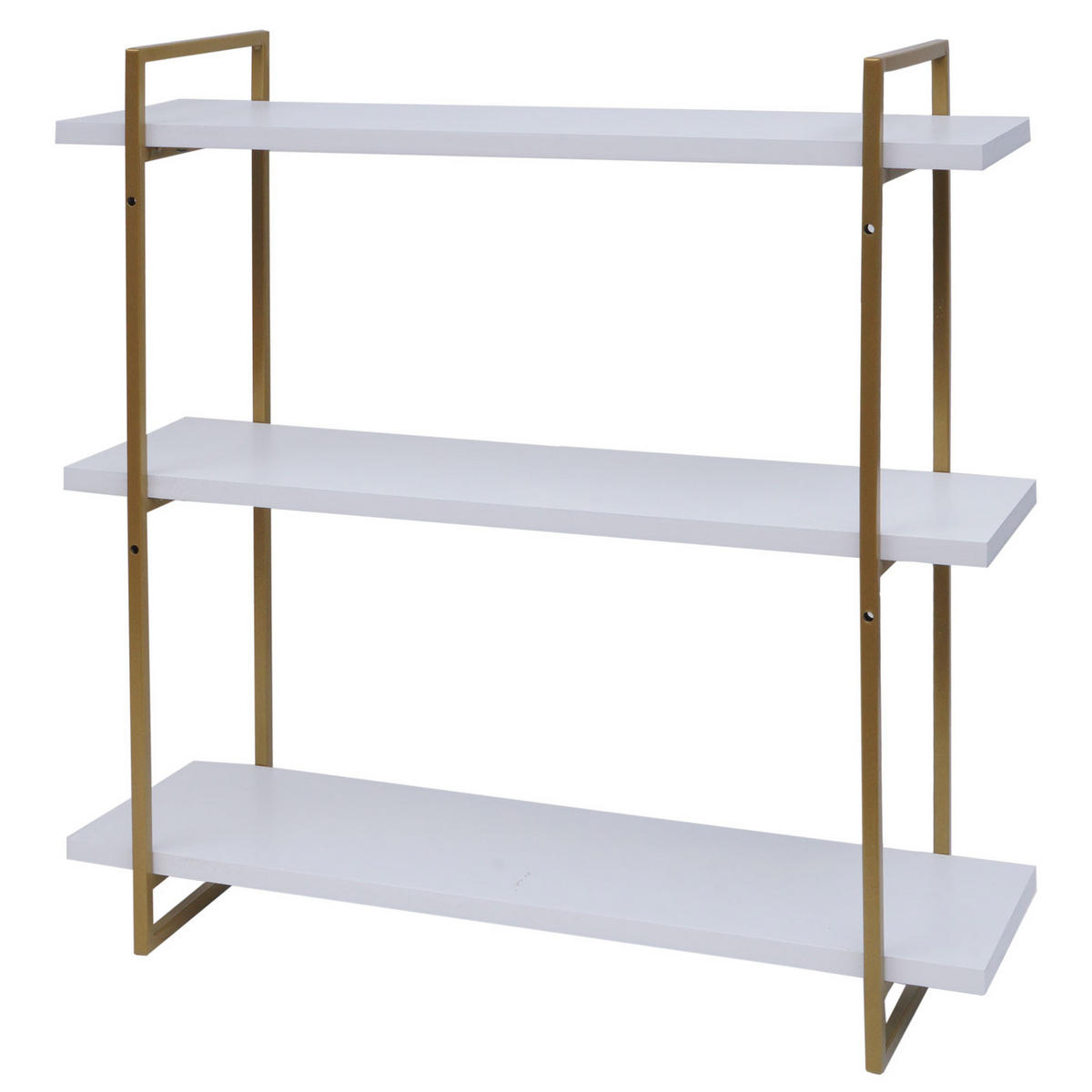 WANDREGAL Weiß, Gold - Goldfarben/Weiß, Holz (60/60/18cm) - MCW
