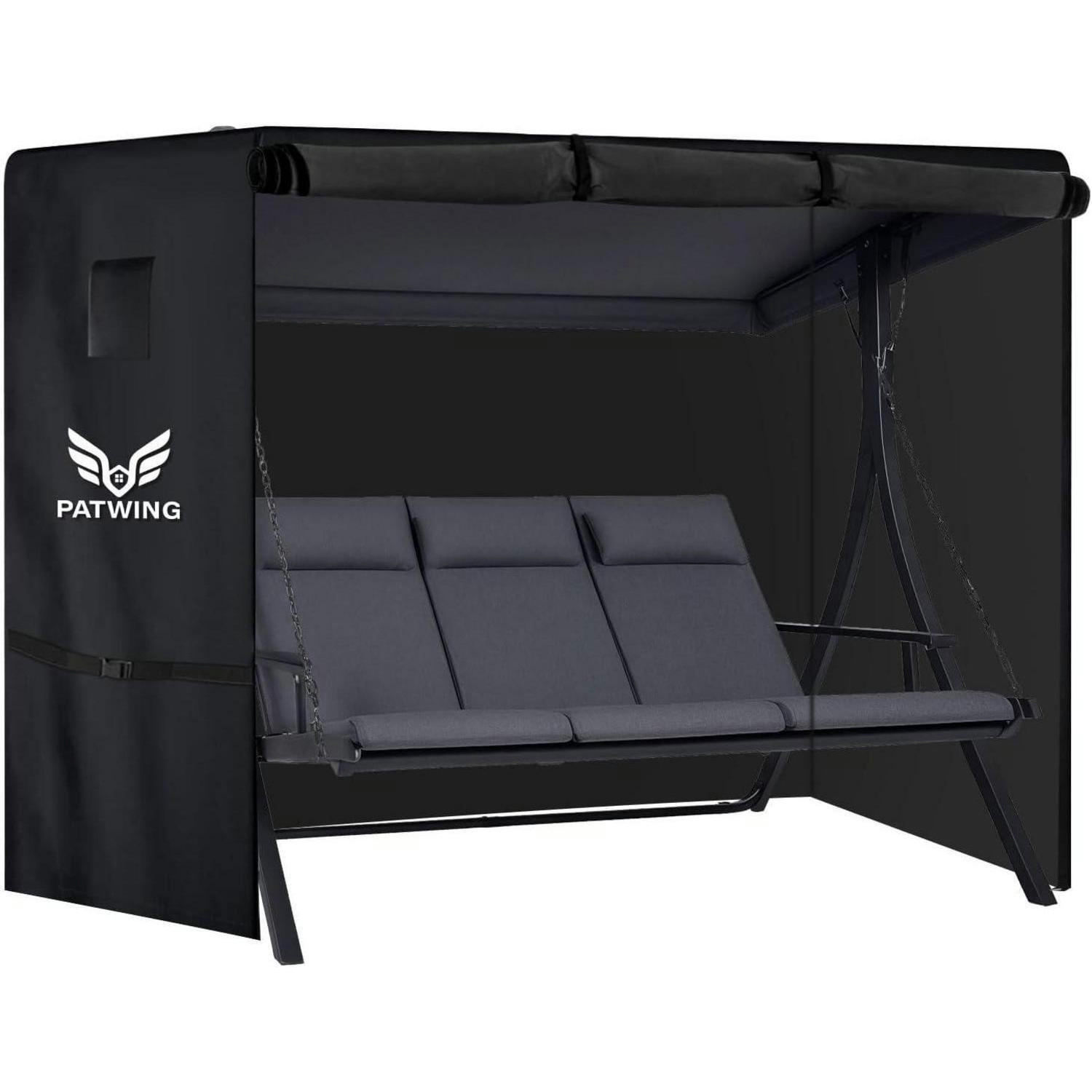HOLLYWOODSCHAUKEL Abdeckung 3-4Sitzer Schwarz 210 x 150 x 150 cm - Schwarz, Textil (160/120/175cm)