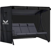 HOLLYWOODSCHAUKEL Abdeckung 3-4Sitzer Schwarz 210 x 150 x 150 cm - Schwarz, Textil (160/120/175cm)