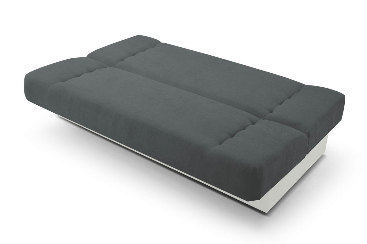 SCHLAFSOFA - Cyprus (Dunkelgrau + Weiß) - Greige, Holz (192/85/92cm) - Möblo