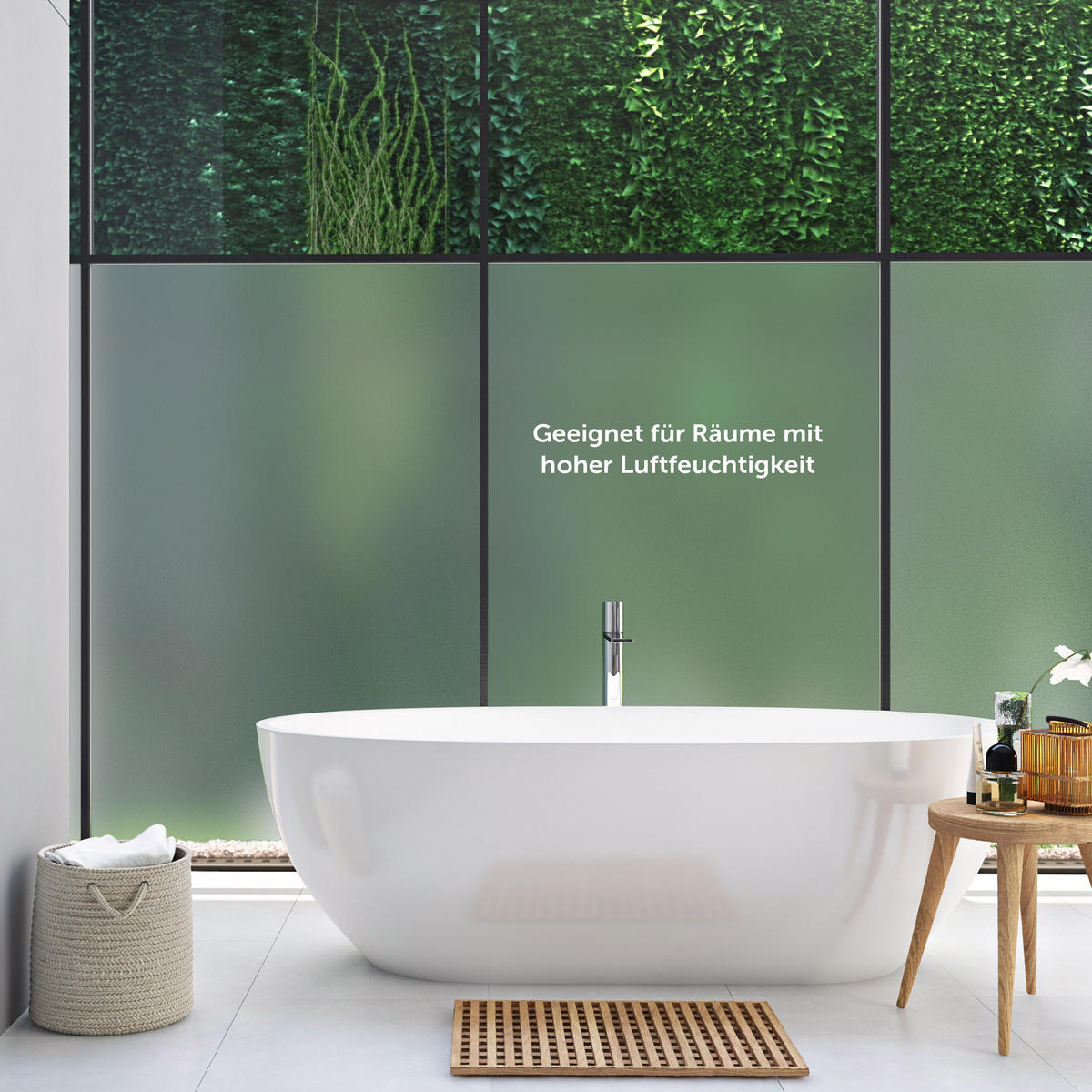 SICHTSCHUTZFOLIE 60/200 cm blickdicht & statisch haftend + UV-Schutz - Weiß - selbstklebend Fenster - Weiß, Kunststoff (60/200cm) - Blumtal