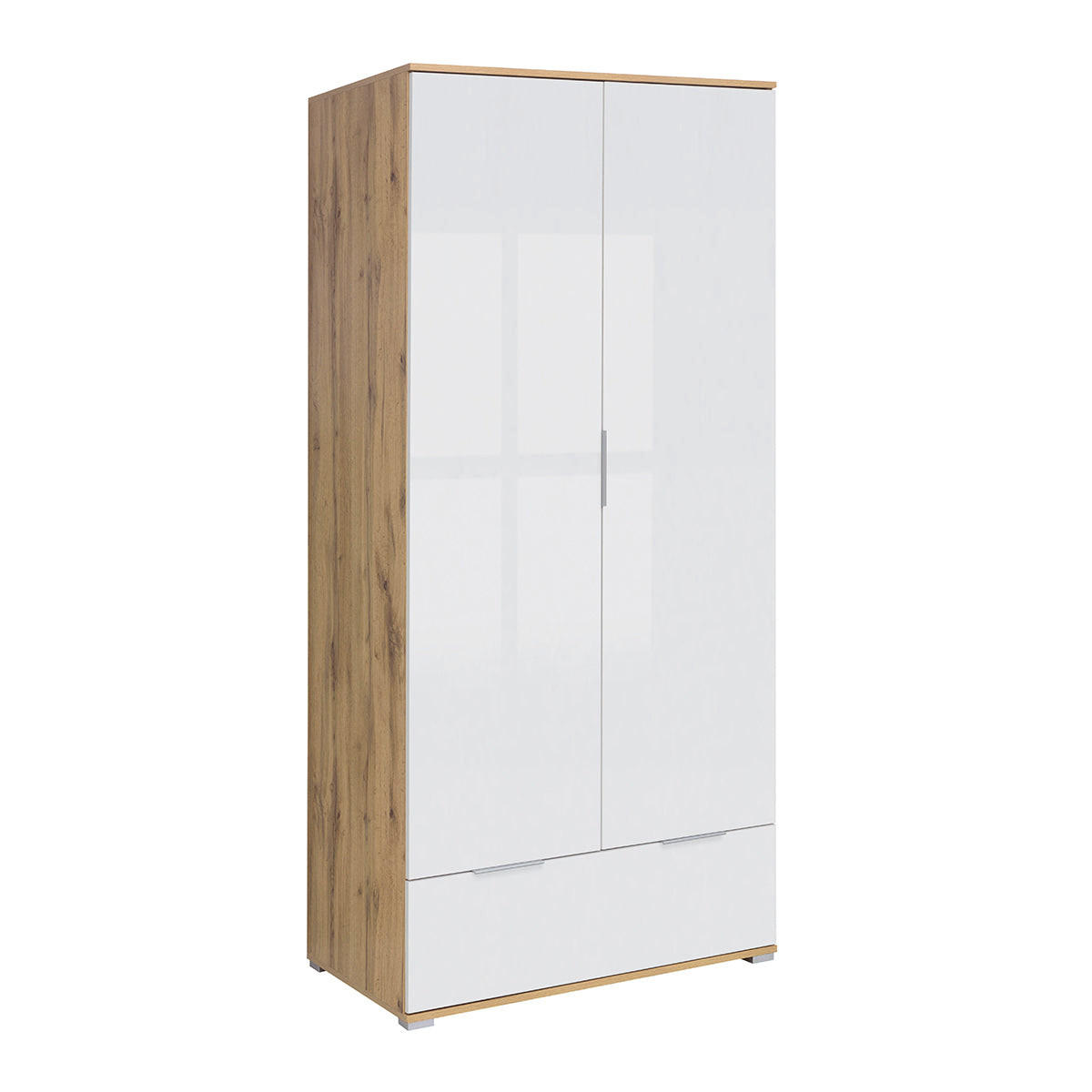 SKRIŇA 2 dvere Selma Biela a drevo - biela, kompozitné drevo (90.5/195/56.5cm) - Petits-meubles