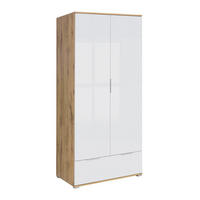 SKRIŇA 2 dvere Selma Biela a drevo - biela, kompozitné drevo (90.5/195/56.5cm) - Petits-meubles