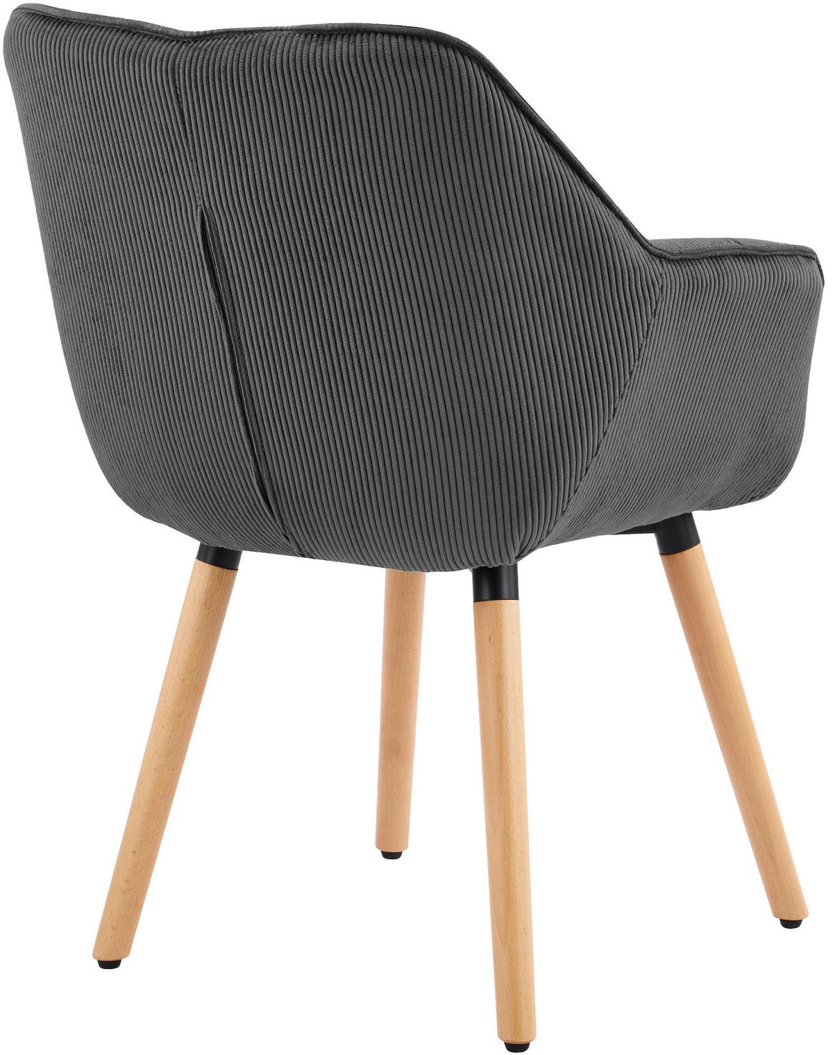 ARMLEHNENSTUHL Cord Dunkelgrau - Dunkelgrau, Holz/Textil (63/82/60cm) - CLP