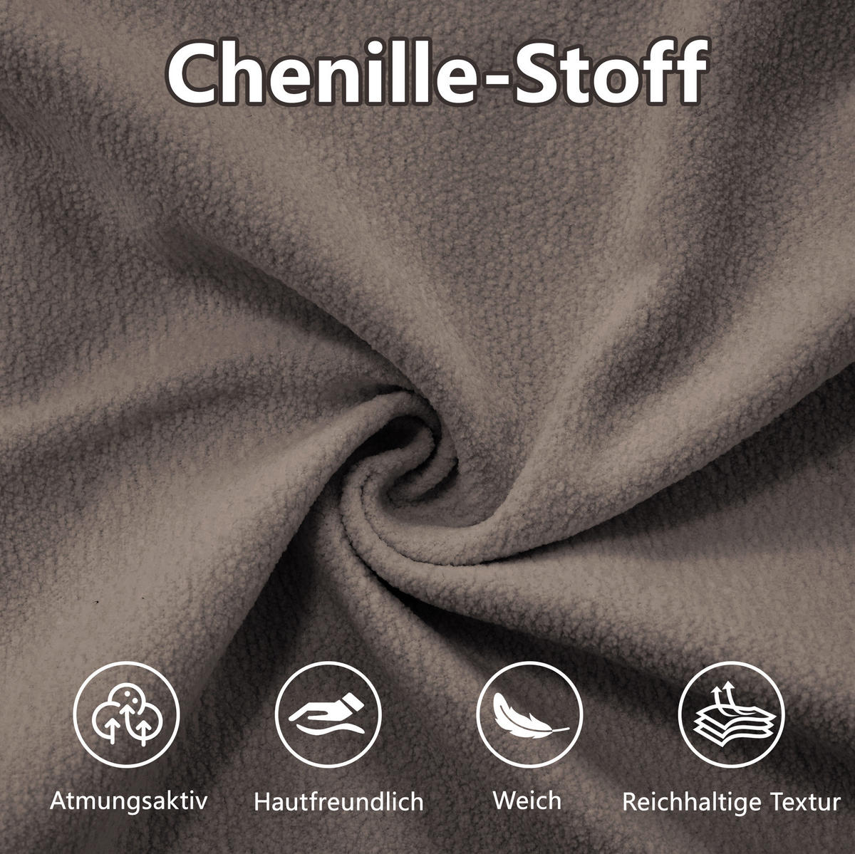ROHOVÁ sedačka s otomanmi zo ženilky v hnedej farbe - hnedá, textil (145/406cm) - Flora Grace