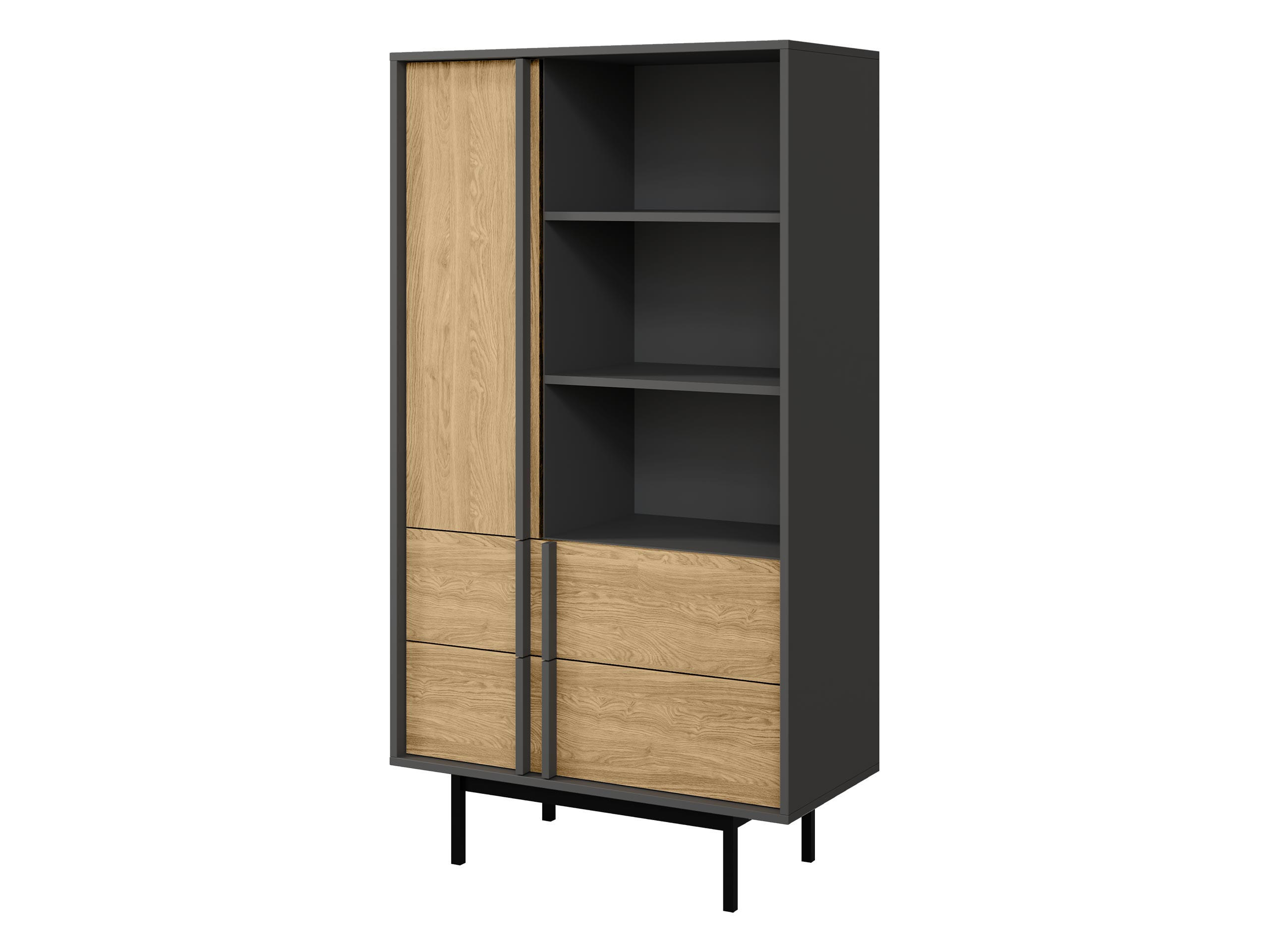 STANDREGAL Alsy 2S AL04 - Eichefarben/Anthrazit, Holzwerkstoff/Kunststoff (83/155/43cm) - MIRJAN24