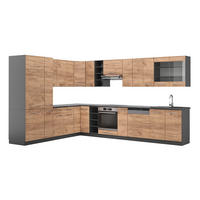 ECKKÜCHE Fame-Line Goldkraft Eiche/Anthrazit 347 x 257 cm ohne AP - Anthrazit/Eiche Wotan, Holzwerkstoff (347/81.6/46cm) - Vicco