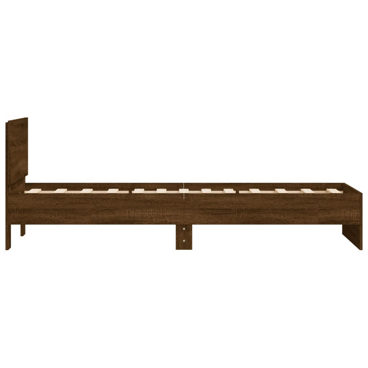 BETTGESTELL Ohne Matratze Mit Kopfteil Braun Eiche 90/200 Cm - Braun, Holzwerkstoff (90/200cm) - vidaXL