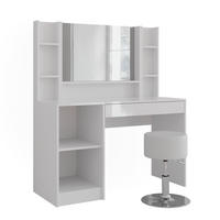 SCHMINKTISCH Sherry Weiß/Weiß Hochglanz 119.8 cm 5 Teile - Weiß Hochglanz, Holzwerkstoff (119.8/76/50.1cm) - Vicco