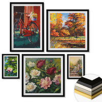 WANDBILDER 5er-Set - 50x50 cm & 20x30 cm & 40x60 cm Schwarzer Rahmen - Strand Holzsteg Klippen - Schwarz, Kunststoff (40/60cm) - ArtPrintCave