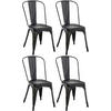 BESUCHERSTUHL 4er Set Metall schwarz-gold - Goldfarben/Schwarz, Metall (44/89/48cm) - CLP