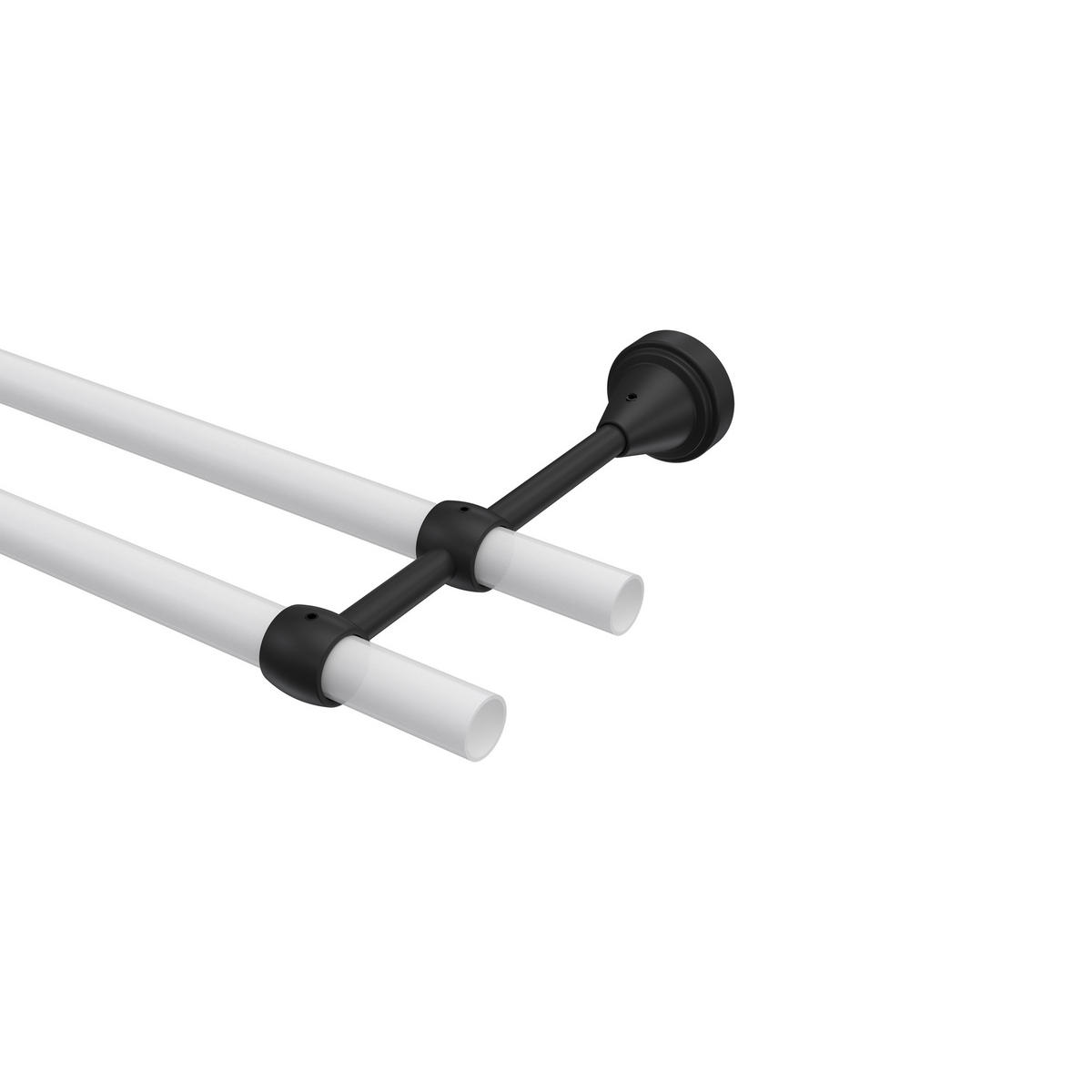 TRÄGER FÜR GARDINENSTANGEN 16 mm Ø, Primus 2-läufig, Schwarz - Schwarz, Metall (19.2/4/4cm) - INTERDECO