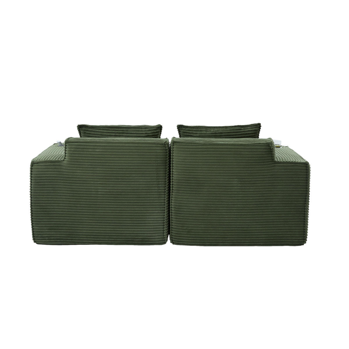 2-SITZER-SOFA DE-33835 modular mit Getränkehaltern Grün - Grün, Textil (188/75/90cm) - ComfortXL