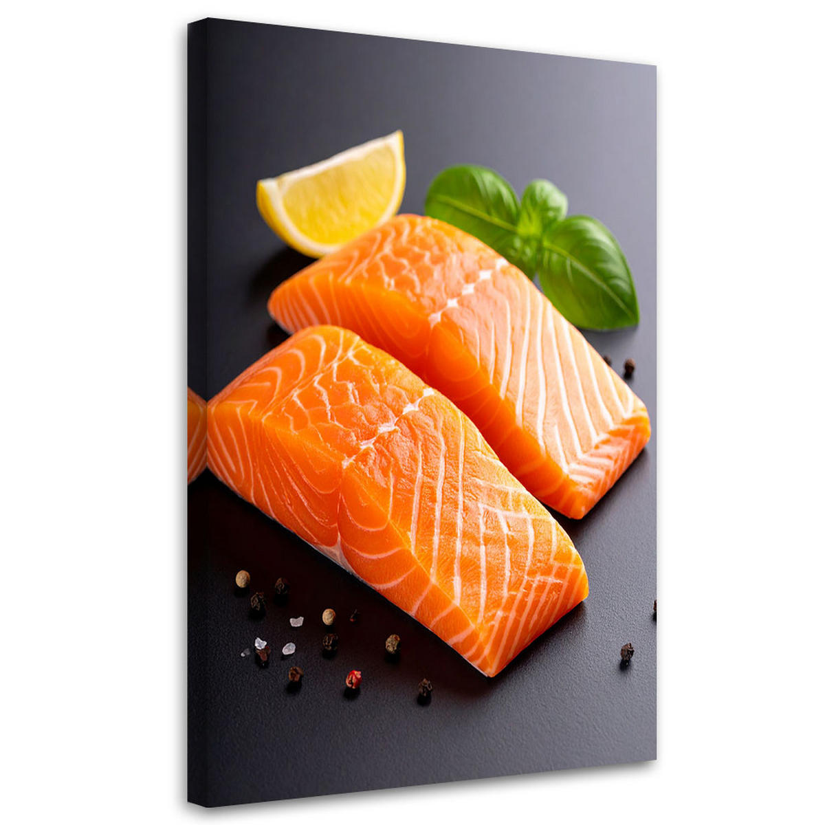 LEINWANDBILD Lachs Fisch 80x120cm - Orange, Textil (80/120cm) - Feeby