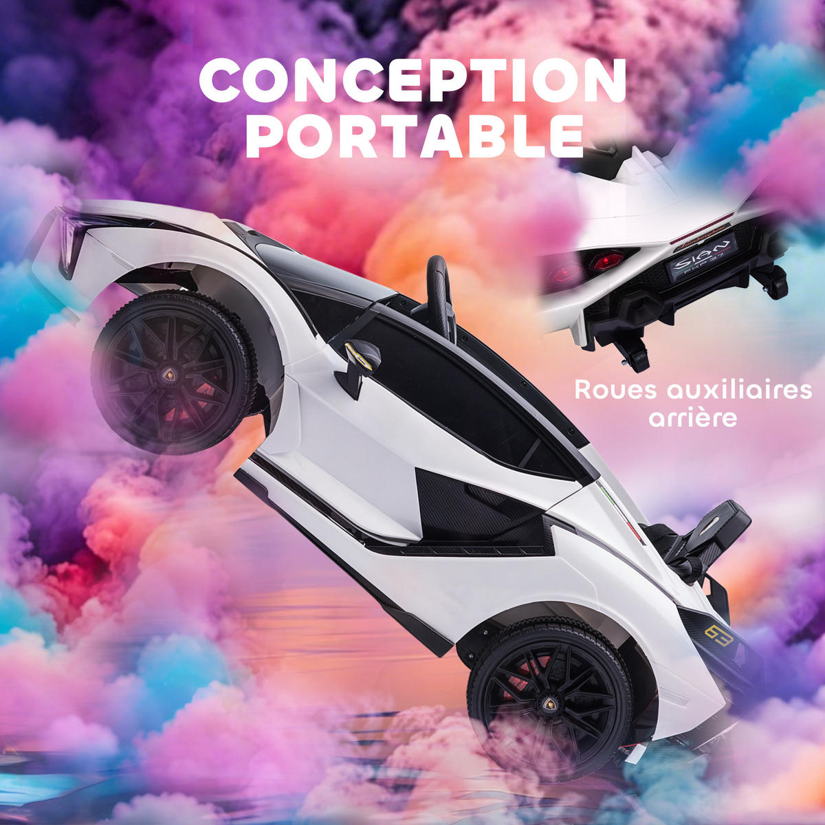 ELEKTRO-KINDERAUTO DE-12992 2,4G Fernbedienung Weiß - Weiß, Kunststoff (108/62/40cm) - ComfortXL