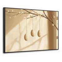 LEINWAND Bilder mit Rahmen - Beige - Osterkuchen - Eier - 140x90 - Beige, Textil (140/90cm) - MuchoWow