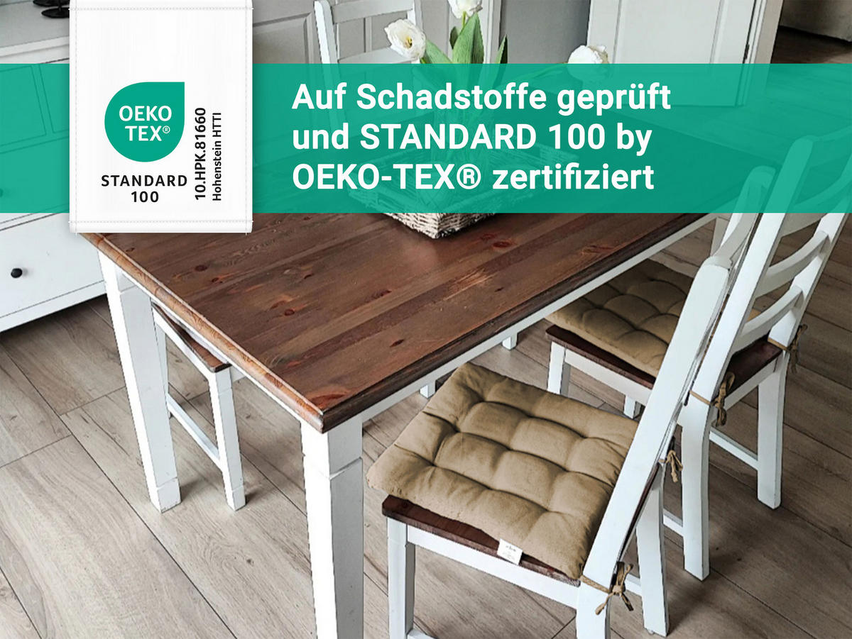 STUHLKISSEN, 4er-Set, 40x40 cm, 100% Polyester, Braun - Hellbraun, Textil (40/40/3cm) - Zollner