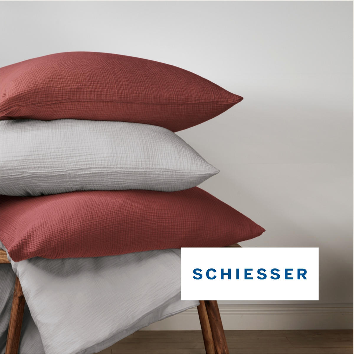 BETTWÄSCHESET Molly - Musselin - 2-teilig - 135 x 200 cm - Hellgrau - Hellgrau, Textil (135/200cm) - SCHIESSER