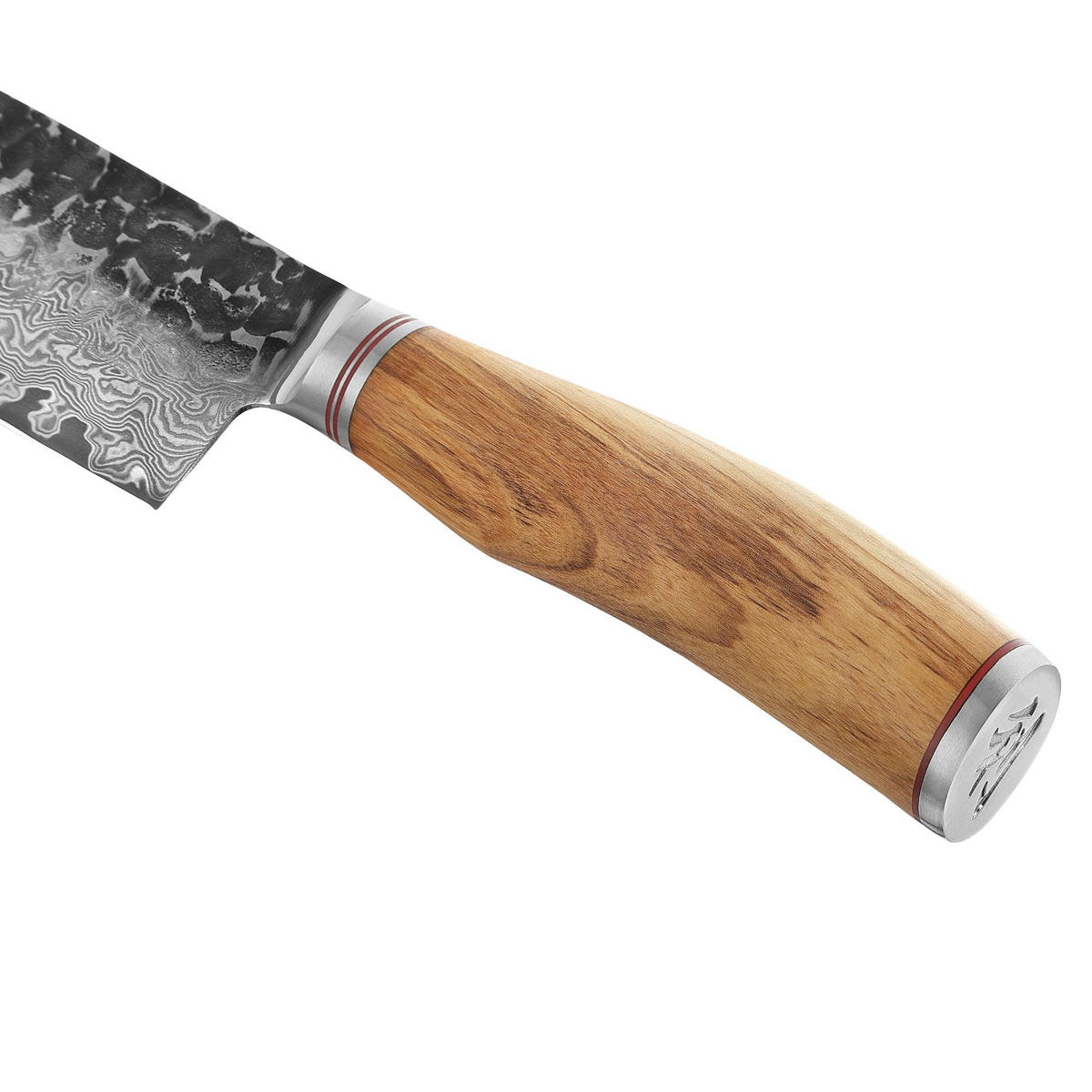 NAKIRIMESSER Damast HS Oliven Serie - Braun, Metall (31cm) - Wakoli