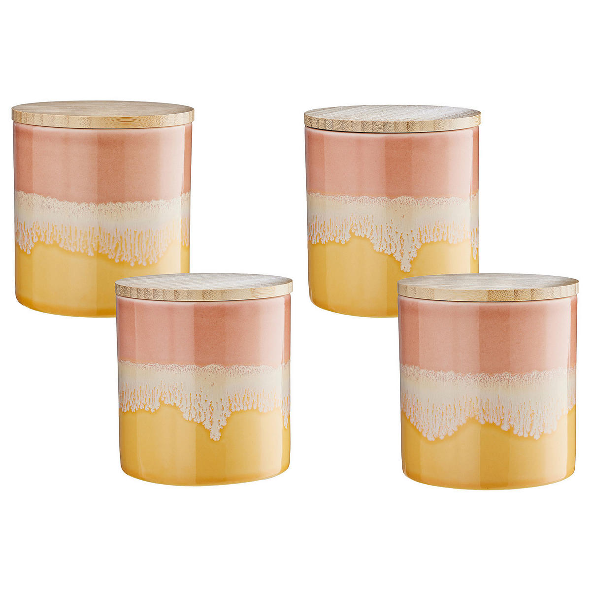 AUFBEWAHRUNGSDOSE Medley - Gelb, Keramik/Holz (11/12/11cm) - Butlers