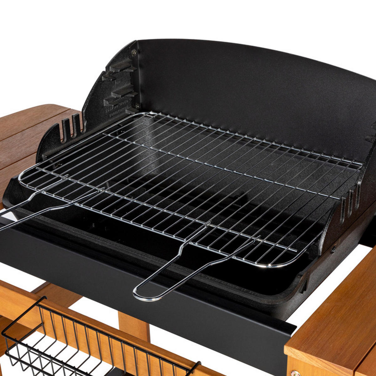 HOLZKOHLEGRILL Schwarz - Schwarz, Metall (57.5/104.5/117cm)