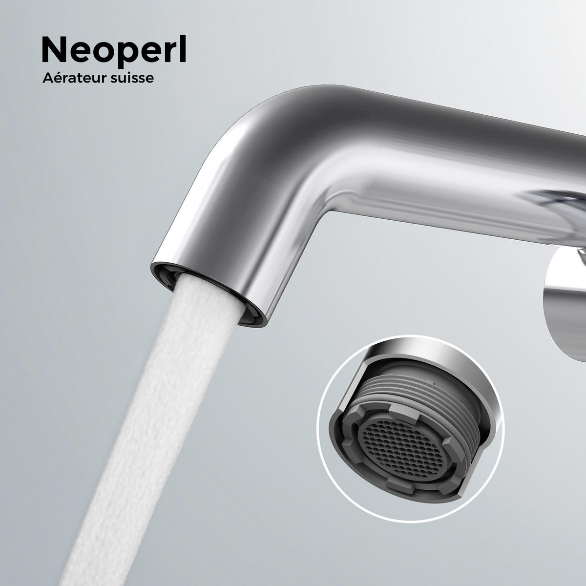 WASCHTISCHARMATUR Ventilkernzertifizierung Chrom 15cm - Chromfarben, Metall (20/7.6/22.2cm) - EMKE