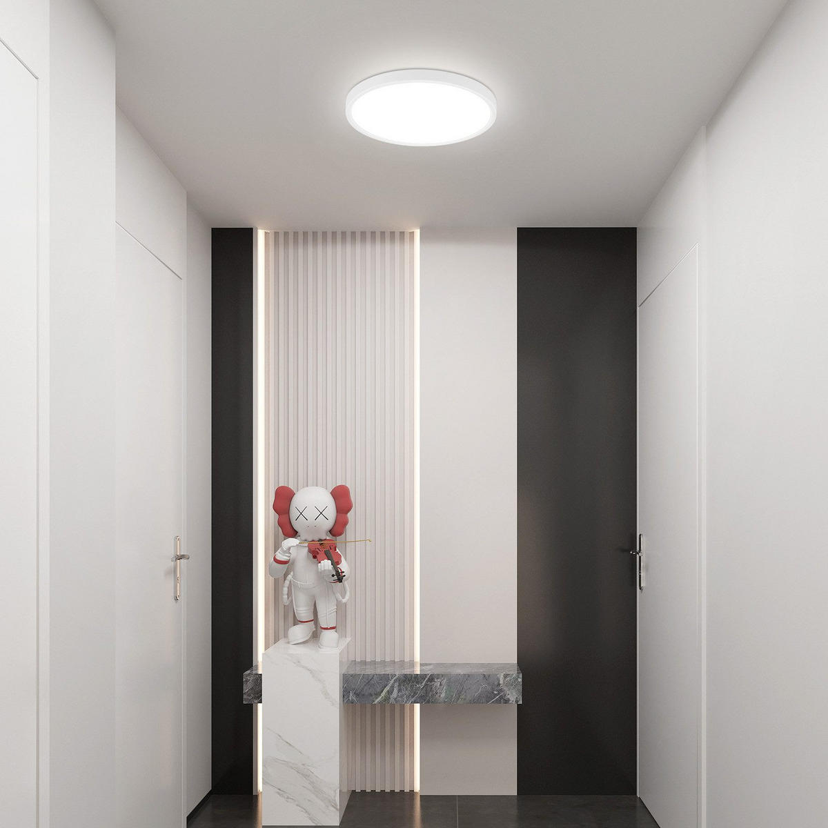 LED-DECKENLEUCHTE Edwin 18.7/18.5/2.4cm - Weiß, Kunststoff (18.7/18.5/2.4cm) - ZMH