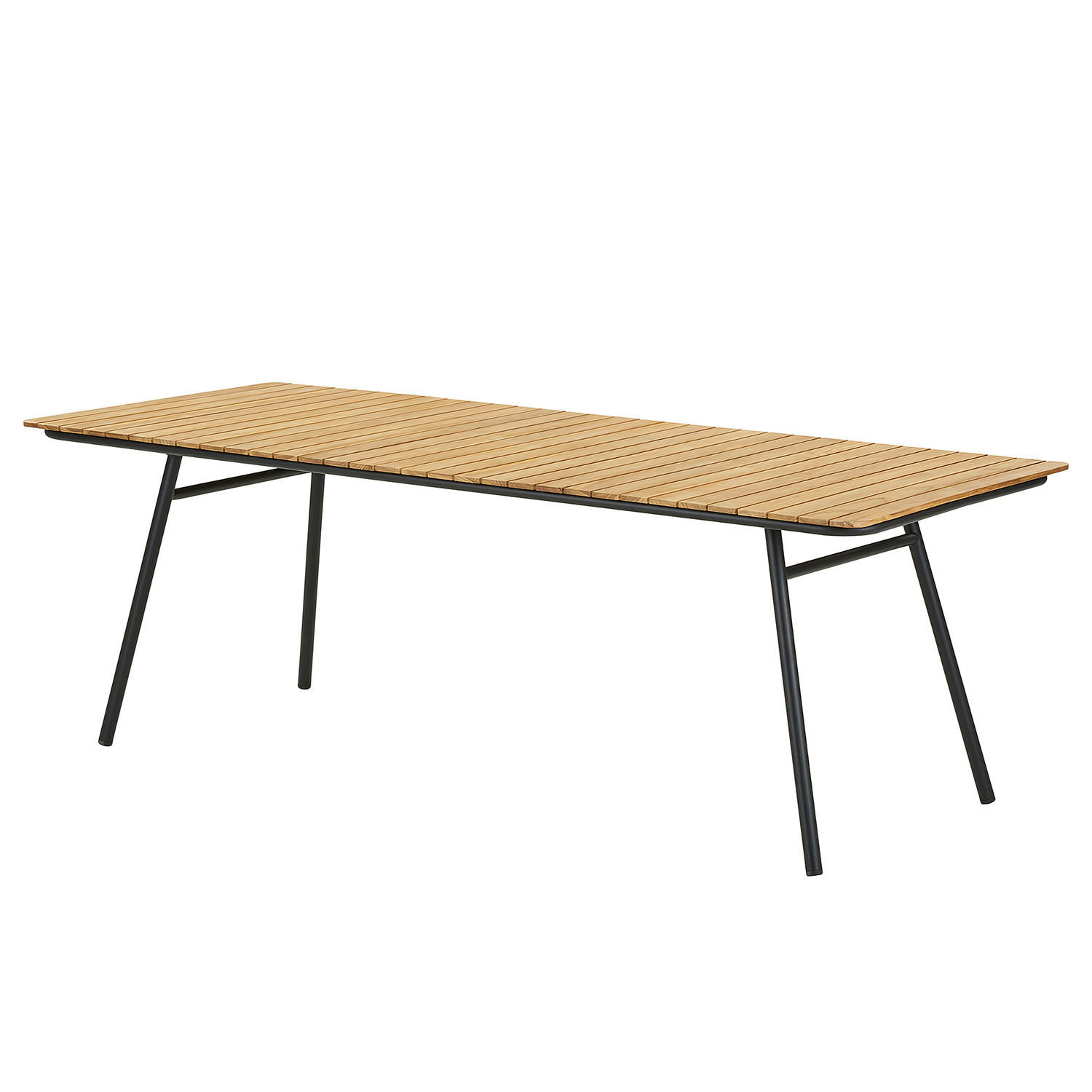 GARTENTISCH - Rechteckig - Schwarz - Braun - Stahl - 90 x 74 x 220 cm - Schwarz/Braun, Holz/Metall (220/90/74cm) - home24