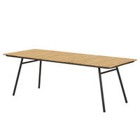GARTENTISCH - Rechteckig - Schwarz - Braun - Stahl - 90 x 74 x 220 cm - Schwarz/Braun, Holz/Metall (220/90/74cm) - home24