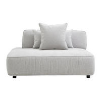 RECAMIERE ohne Schlaffunktion - 1 Person - stoff - hellgrau Lelaco - Hellgrau, Textil (145/74/105cm) - Vente-Unique