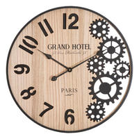 WANDUHR Grand, braun und schwarz, Eisen und MDF, 60 x 4,5 x 60 cm - Schwarz/Braun, Holzwerkstoff/Metall (60/60/4.5cm) - Mauro Ferretti