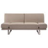 2-SITZER-SCHLAFSOFA Polyester Beige York - Beige, Textil (190/81/89cm) - Beliani