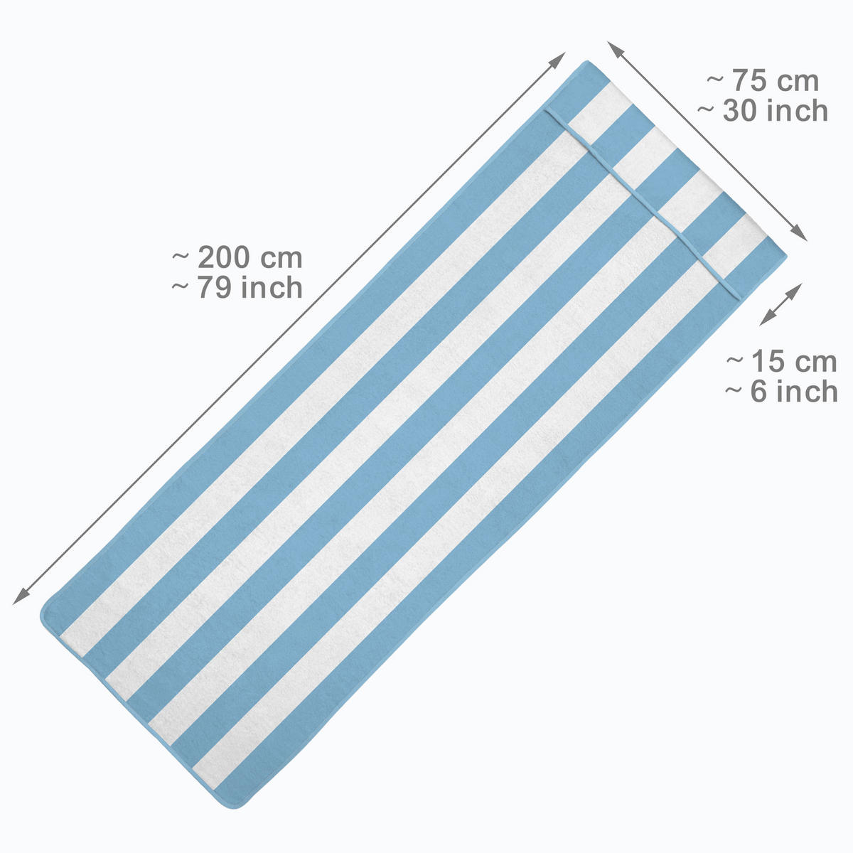 HANDTUCH Cassis 200x75cm Blau/Weiß gestreift - Blau, Textil (75/200cm) - Beautissu 