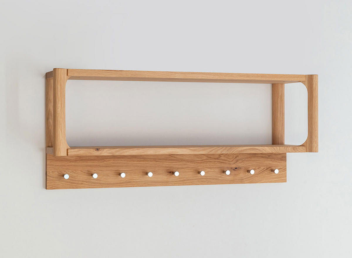 WANDGARDEROBE Campi Eiche Natur 83 / 21,5 / 36cm - Eichefarben, Holz (83/36/22cm) - Feldmann-Wohnen