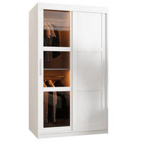 SCHWEBETÜRENSCHRANK 200/100/62 2-türig - Silberfarben/Weiß, Holz/Kunststoff (100/200/62cm) - Abiks Möbel
