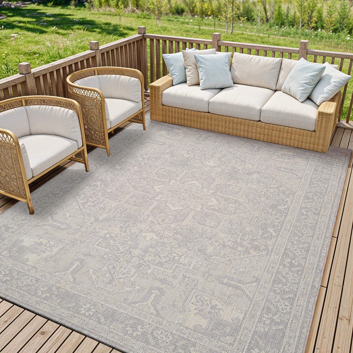 OUTDOORTEPPICH 160/213 cm Grau - Grau, Kunststoff/Textil (160/213cm) - LIVABLISS