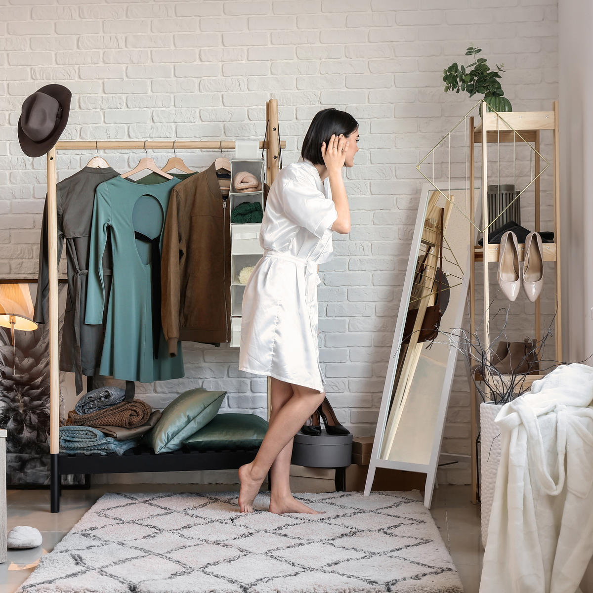 ZÁVESNÝ regál - antracitová, textil/vlnitá lepenka (14/84/30cm) - Relaxdays