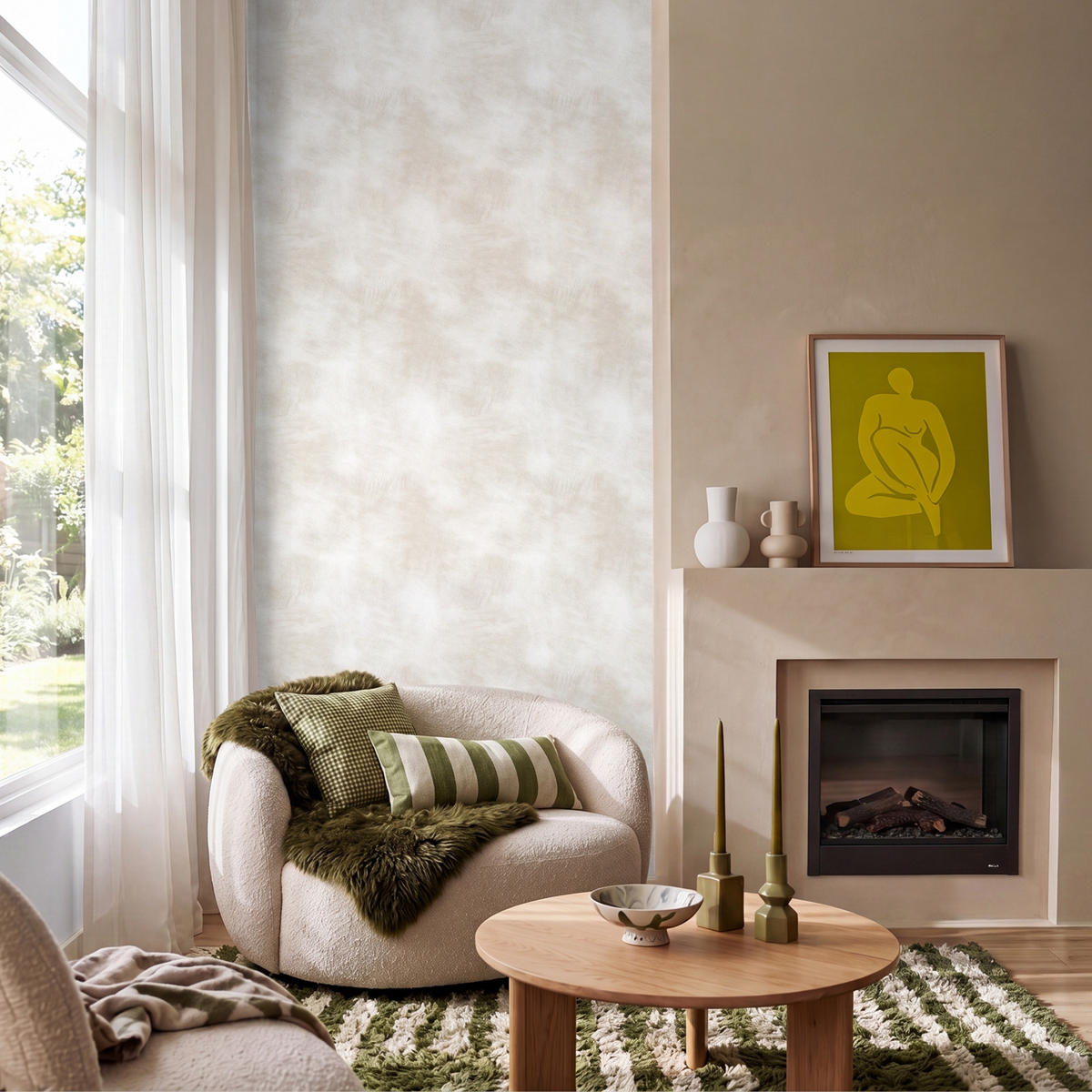 TAPETE - Dezent - Textur - Beige - 100x200 cm - Creme, Papier (100/200cm) - OnlyWow
