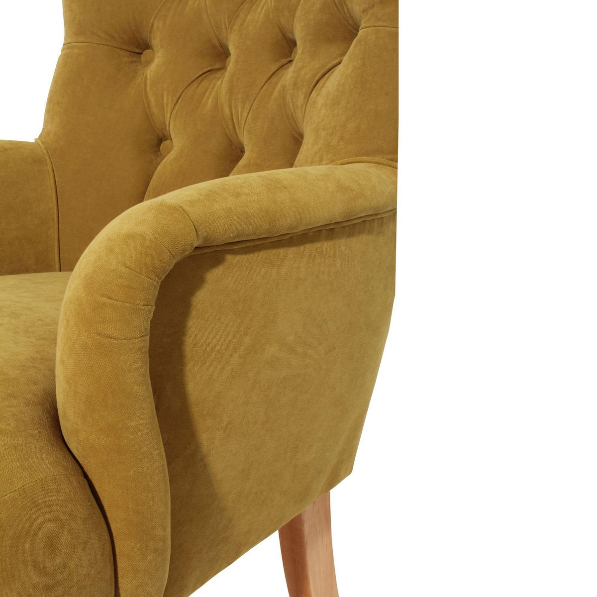 SESSEL Kaiya Bezug Veloursstoff Buche natur / mais - Gelb, Kunststoff (71/97/82cm) - 58aufmkessel