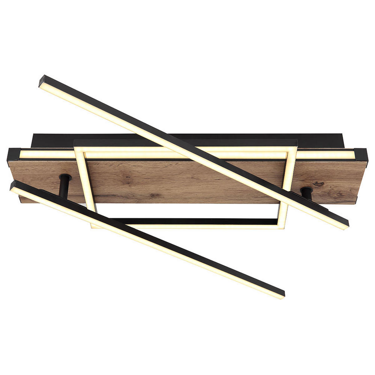 LED DECKENLEUCHTE Colli Messing Holzoptik - Messingfarben, Metall (120/20/11.5cm) - Globo Lighting