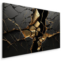 LEINWANDBILD Abstraktion Marmor Muster 3D 40x30 - Beige/Schwarz, Textil (40/30cm) - Muralo