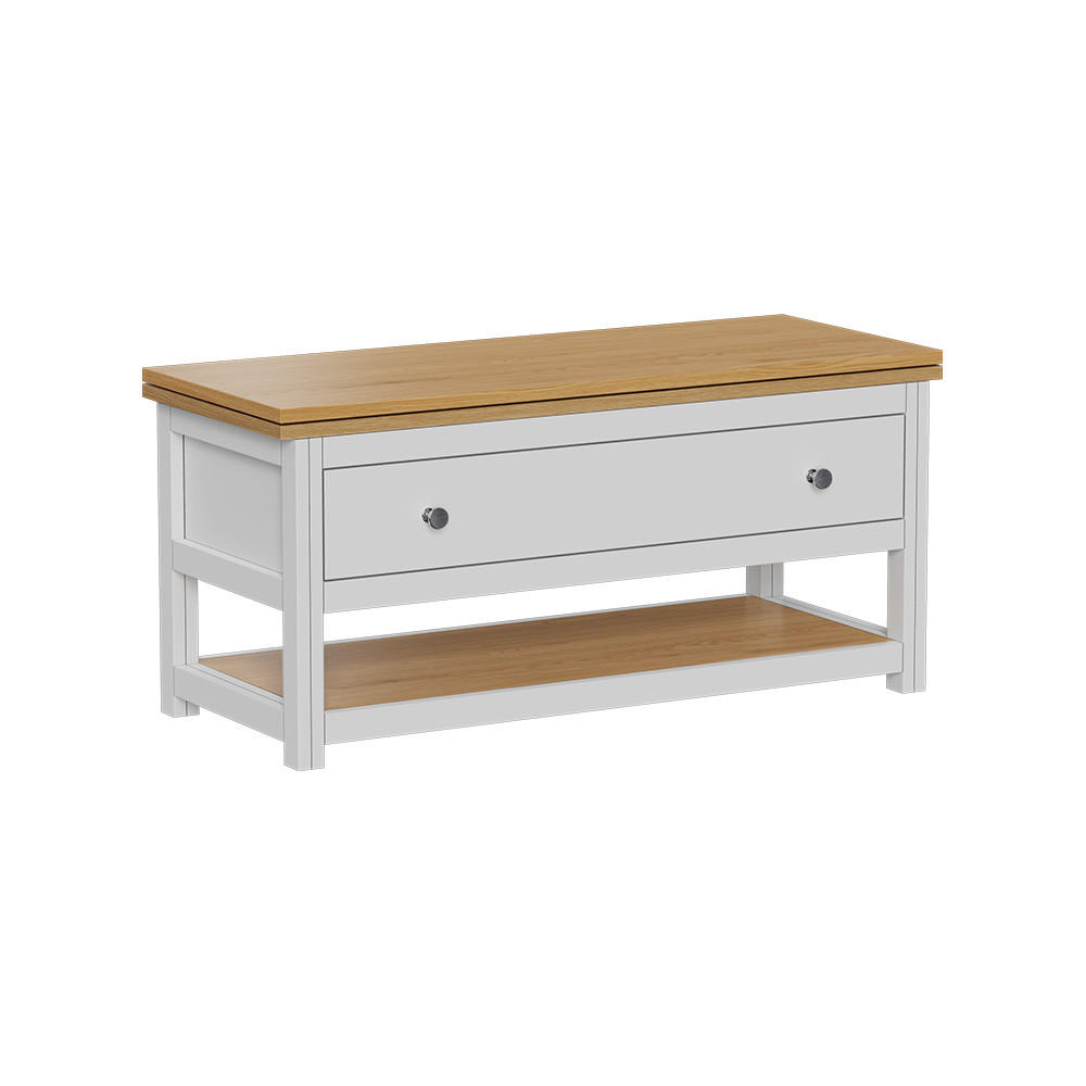 Vicco KONFERENČNÍ STŮL Vikla Bílá/dub 100 x 40 cm s rozkládací deskou stolu