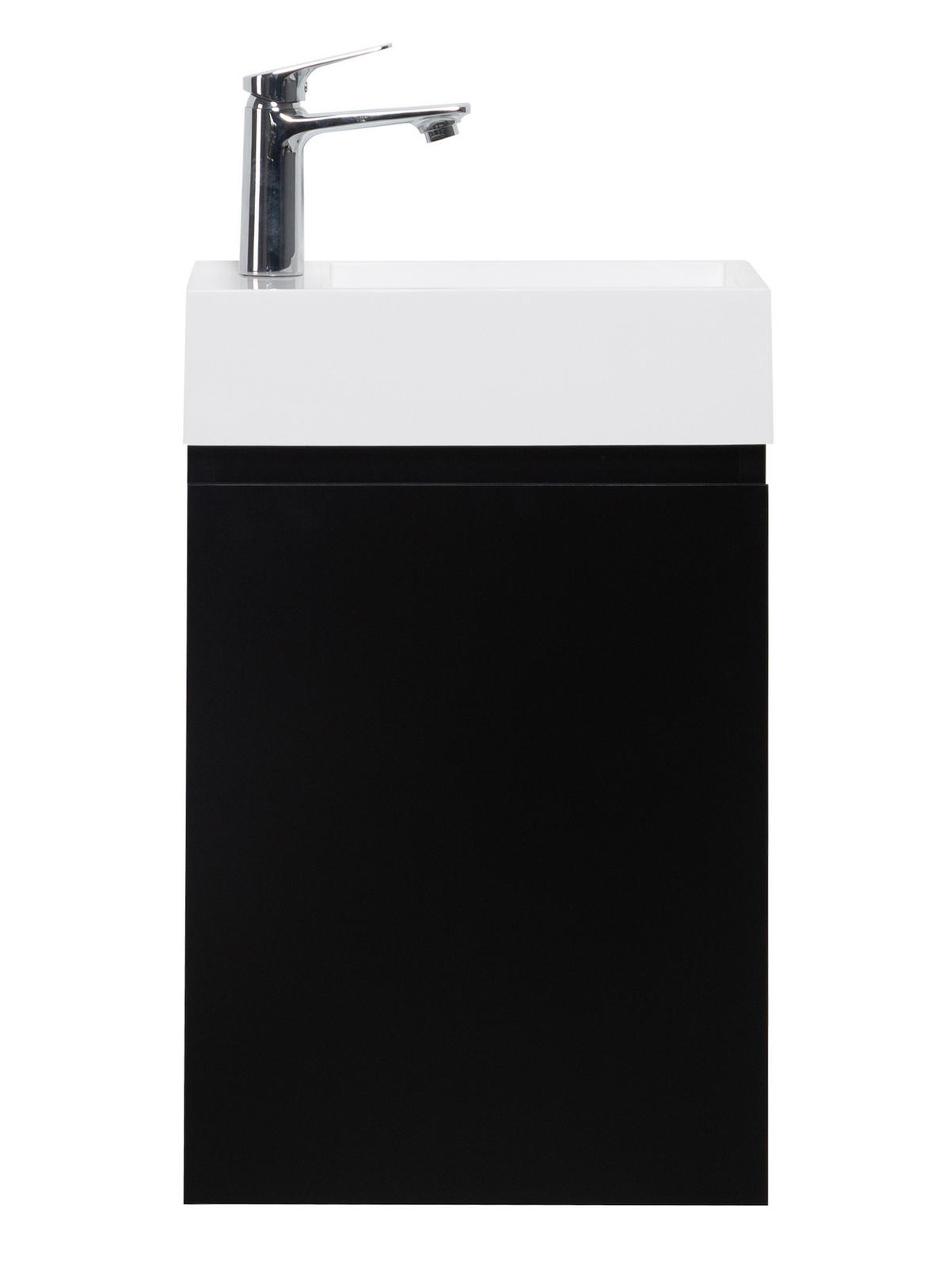 GÄSTE-WC-MÖBELSET Angela 2 Teile Schwarz Matt - 40 x 22 x 64 cm - Schwarz, Holz (40/52/22cm) - Badplaats