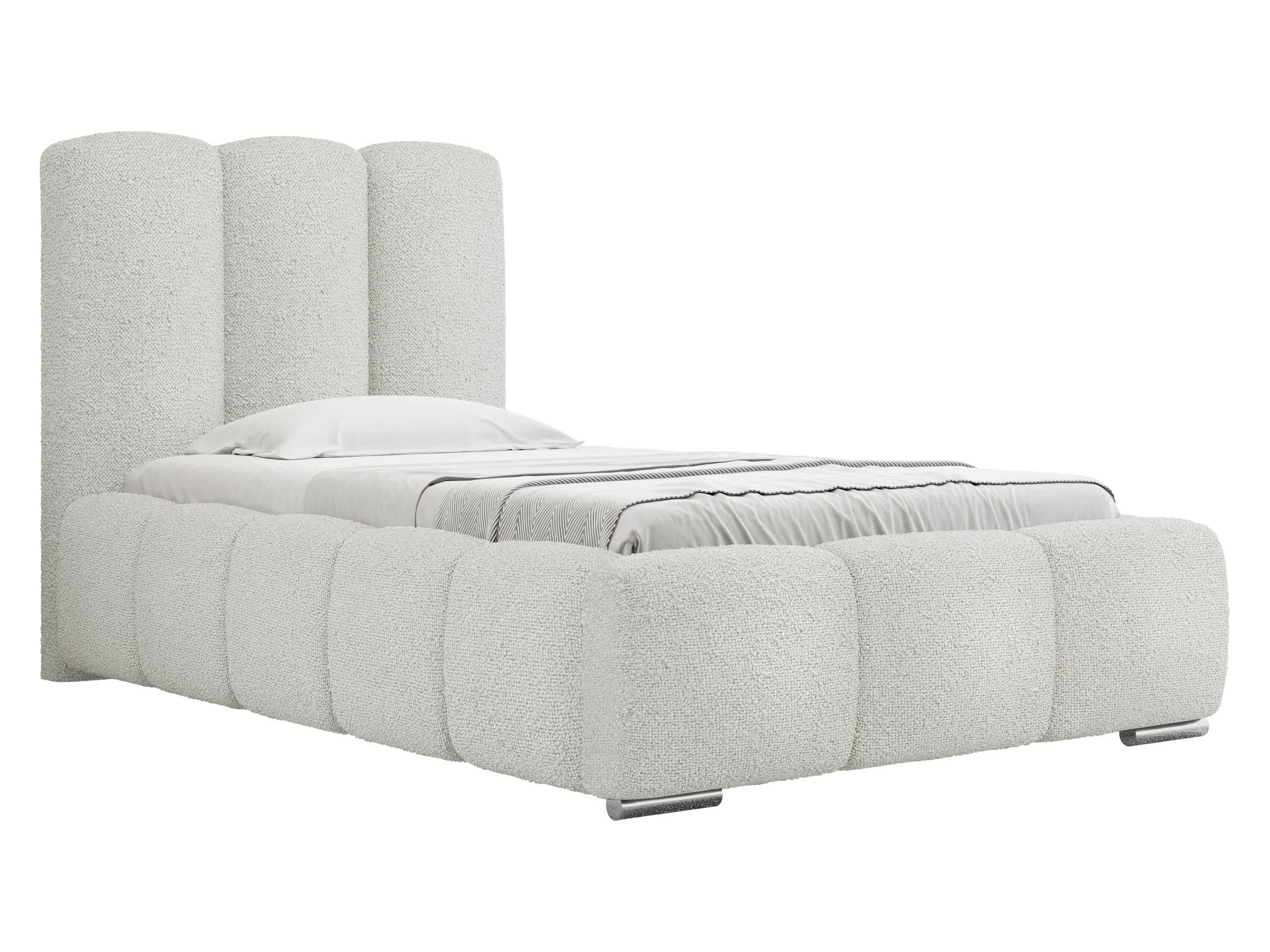 POLSTERBETT Wizko Boucle 90 - Chromfarben/Creme, Holz/Metall (90/200cm) - MIRJAN24