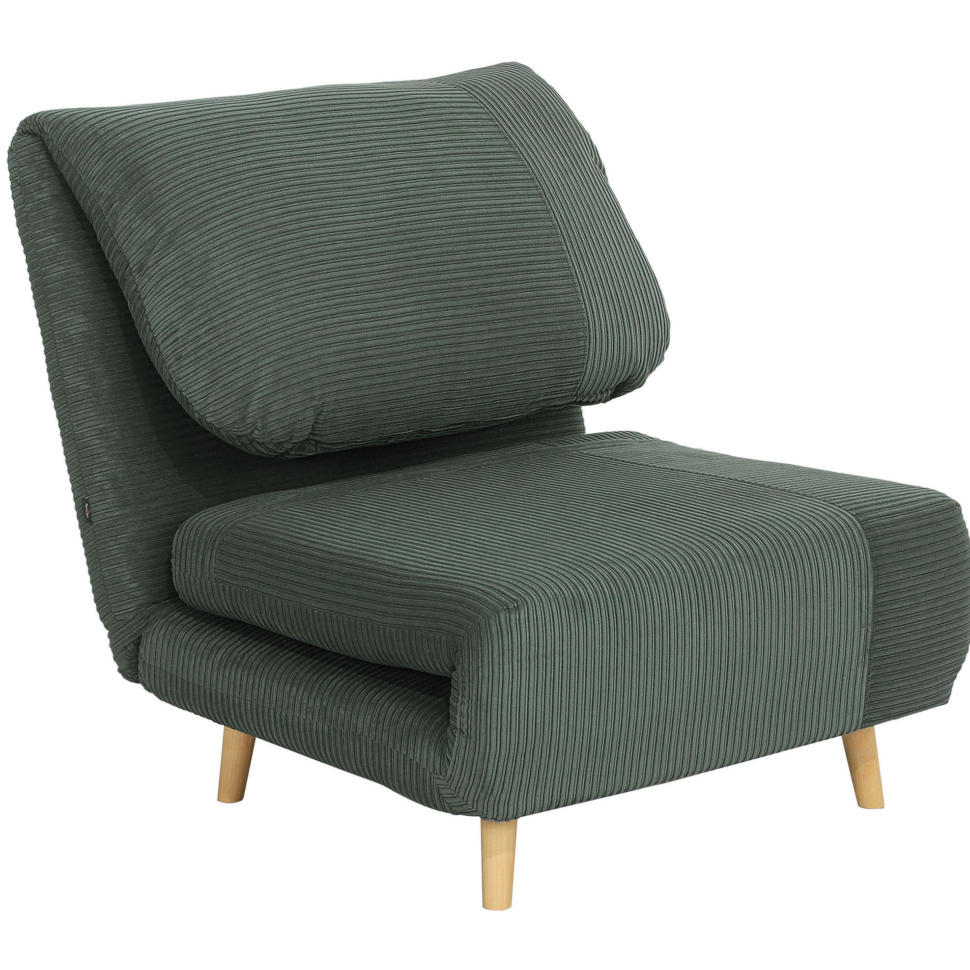 ROZKLÁDACÍ křeslo z polyesteru 82x89x83 cm zelené, 2 v 1 s polohovacím opěradlem a polštářem - zelená barva, textil (89/83/82cm) - Modfu
