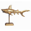 DEKOFIGUR Hai Aluminium 70 cm mit Sockel im maritimen Stil, Gold 70x27x49 cm - Goldfarben, Metall (70/49/27cm) - KADIMA DESIGN